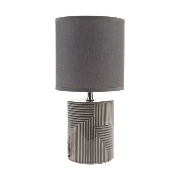 Pelēka keramikas galda lampa ar auduma abažūru (augstums 32,5 cm) Anita – Dakls