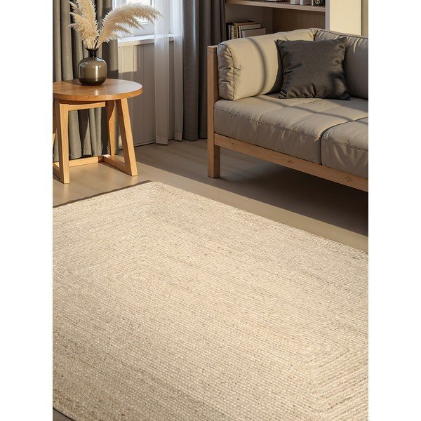Krēmkrāsas divpusējs/ar rokām darināts džutas paklājs 120x180 cm Juno – Hanse Home-image-1