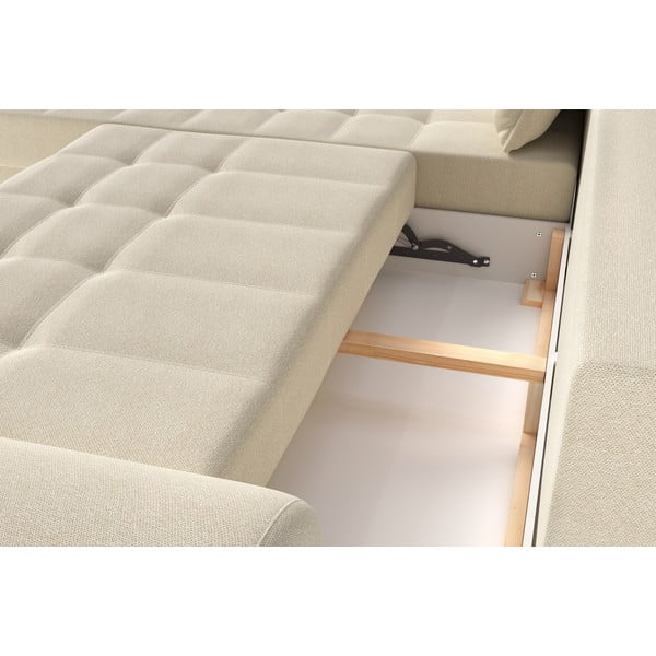 Krēmkrāsas salokāms stūra dīvāns (ar kreiso stūri) Balitco – Ropez-image-1