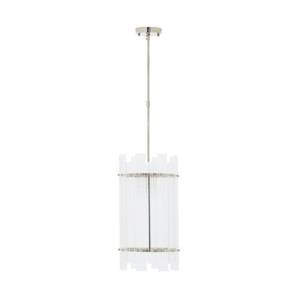 Sudraba krāsas metāla piekaramā lampa ar stikla abažūru ø 27 cm Ritz – Premier Housewares