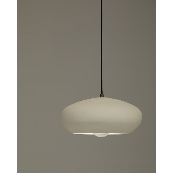 Balta piekaramā lampa ar metāla abažūru ø 40 cm Inda – Kave Home-image-2