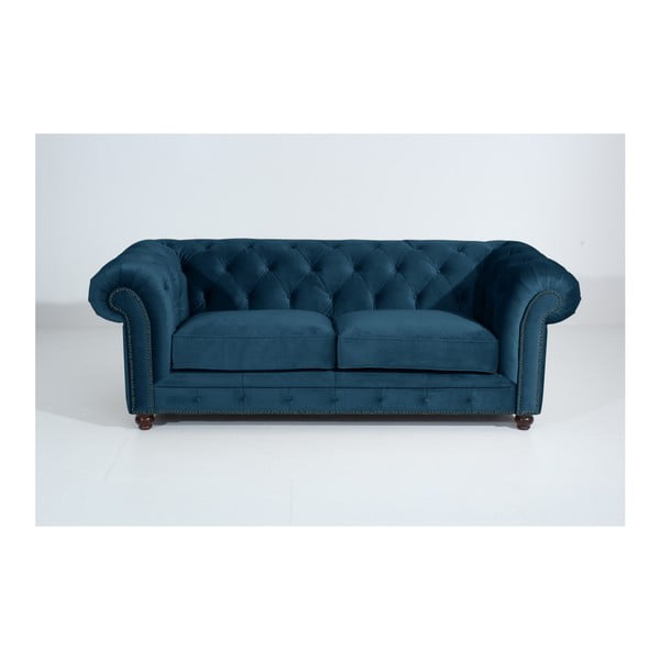 Zils dīvāns Max Winzer Orleans Velvet, 216 cm