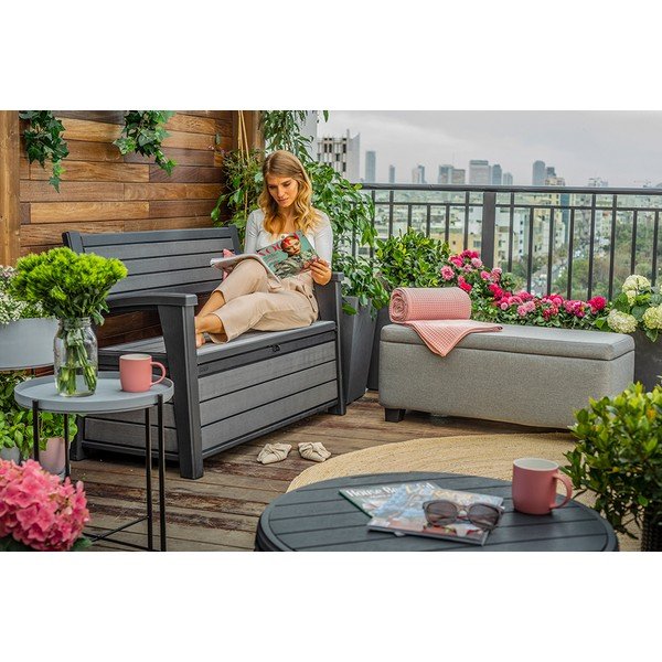 Tumši pelēks plastmasas dārza sols Hudson – Keter-image-1