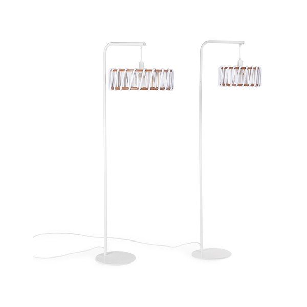 Stāvlampa ar baltu konstrukciju un lielu baltu abažūru EMKO Macaron-image-3