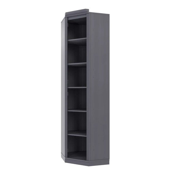 Pelēks priedes masīvkoka grāmatplaukts 85x219x56 cm Anita – Støraa-image-3