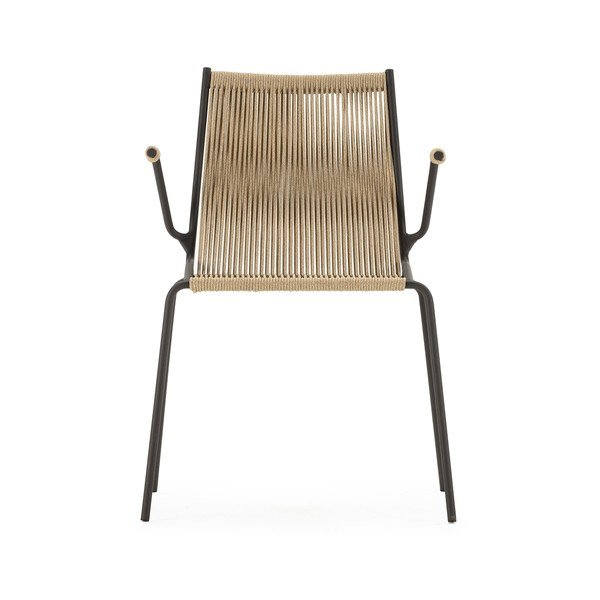 Bēši metāla pusdienu krēsli ar roku balstiem/saliekami vieni uz otra (2 gab.) Emily – Marckeric-image-4