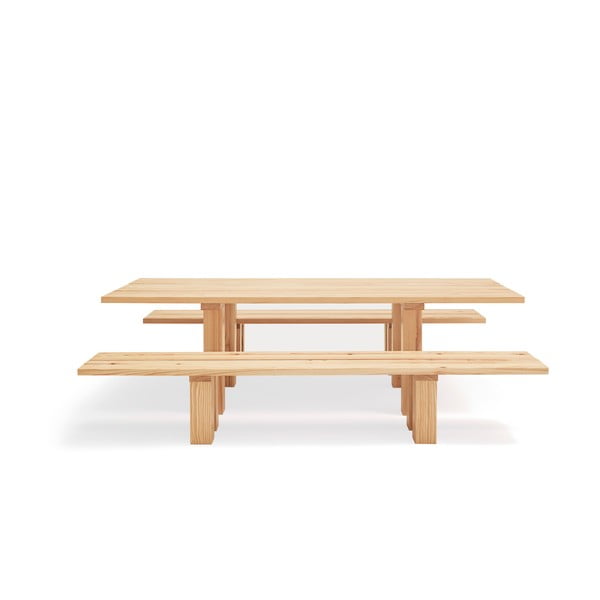 Ēdamgalds ar priedes masīvkoka galda virsmu 100x260 cm Banda – Teulat-image-4