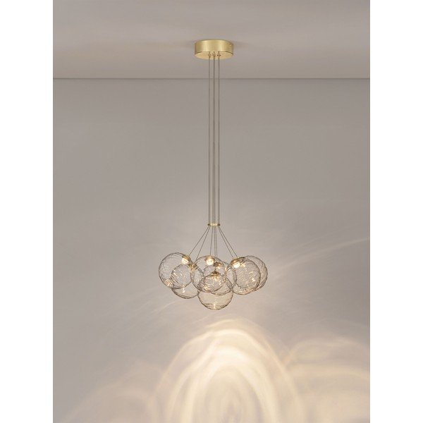 Misiņa krāsas stikla LED piekaramā lampa ar regulējamu spilgtumu ø 42 cm Blazik – Nova Luce-image-2