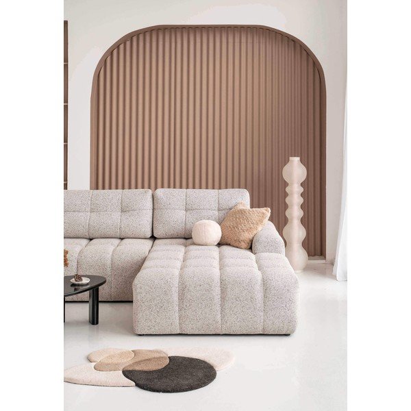 Bēšs salokāms modulārais stūra dīvāns ar uzglabāšanas vietu (ar labo stūri) Lulu – Miuform-image-4