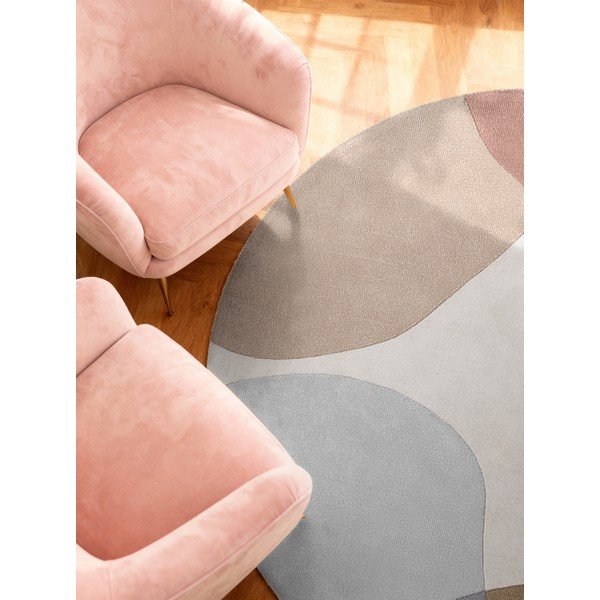 Bēšs ar rokām darināts vilnas apaļš paklājs ø 200 cm Hackney Clarissa – Ted Baker-image-4