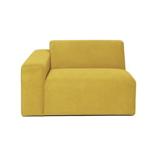 Dzeltens velveta dīvāna gala modulis Scandic Sting, 124 cm, kreisais stūris