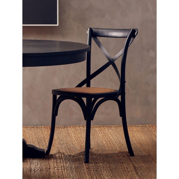Melns ozola masīvkoka pusdienu krēsls Lyon – Premier Housewares-image-4