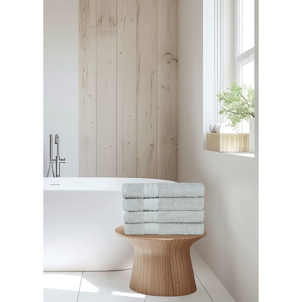 Gaiši pelēki frotē kokvilnas dvieļi (4 gab.) 50x100 cm – Good Morning-image-3