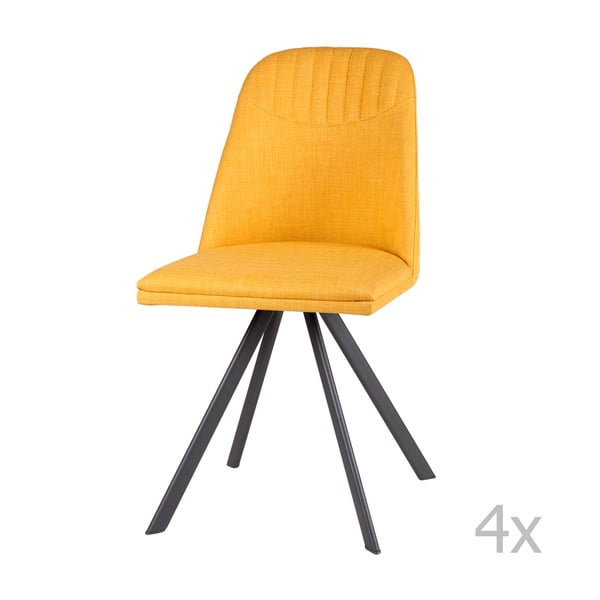 4 dzelteno ēdamistabas krēslu komplekts sømcasa Cris