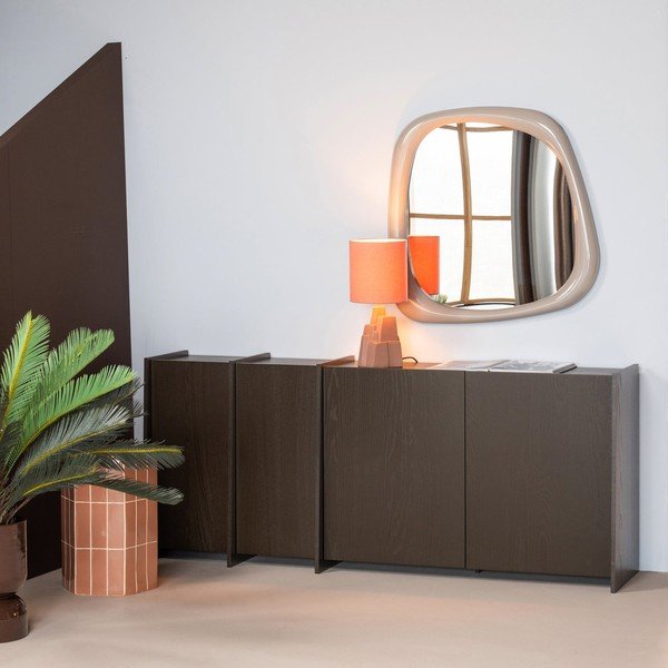 Tumši brūna kumode ar oškoka imitāciju 200x85x44 cm Brock – WOOOD-image-1