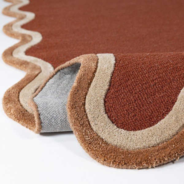 Terakotas oranžs ar rokām darināts paklājs no vilnas maisījuma 160x230 cm Rivo Wool – Flair Rugs-image-2