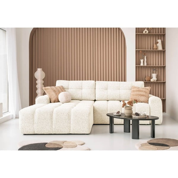 Krēmkrāsas salokāms modulārais stūra dīvāns ar uzglabāšanas vietu (ar kreiso stūri) Lulu – Miuform-image-4