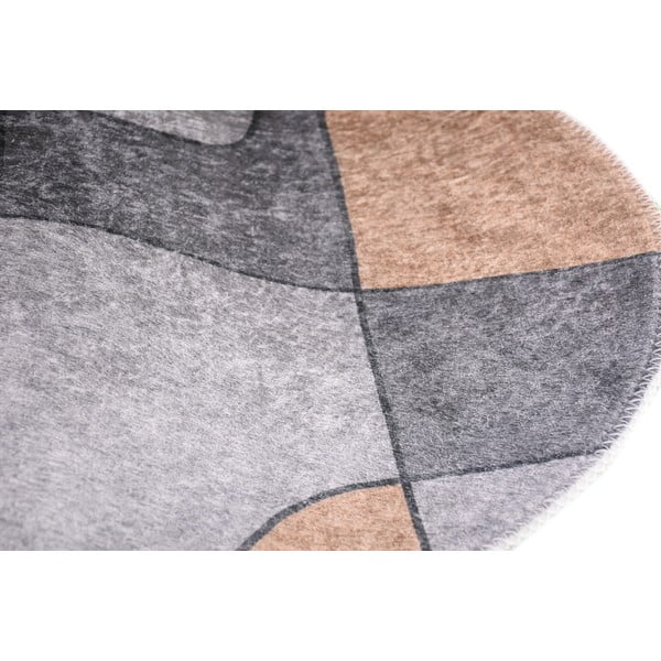 Pelēks mazgājams apaļš paklājs ø 120 cm Yuvarlak – Vitaus-image-2