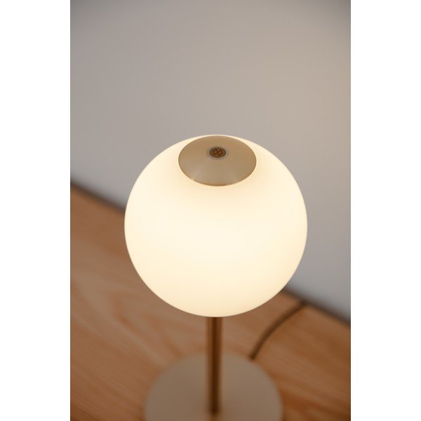 Misiņa krāsas metāla LED galda lampa ar regulējamu spilgtumu un stikla abažūru (augstums 37 cm) Audrey Table – UMAGE-image-3