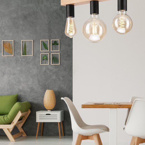 Melns/dabīga toņa griestu gaismeklis – LAMKUR-image-1