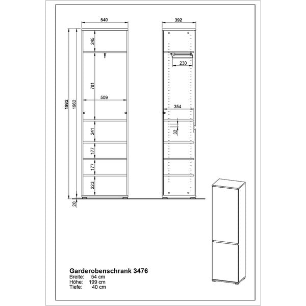 Skapis ar dižskābarža koka imitāciju 54x200 cm Lissabon – Germania-image-4
