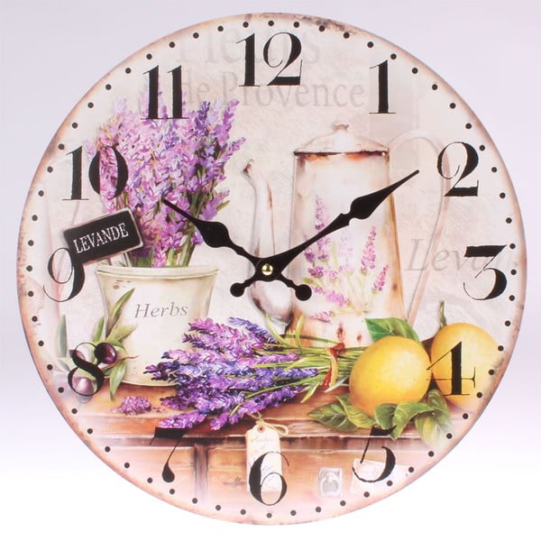 Koka sienas pulkstenis Dakls Levander, ⌀ 34 cm
