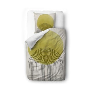 Bēši dzeltena kokvilnas satīna gultasveļa Butter Kings Rising Sun, 140 x 200 cm