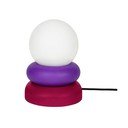Sarkana/violeta masīvkoka galda lampa ar stikla abažūru (augstums 24 cm) Otem – noo.ma
