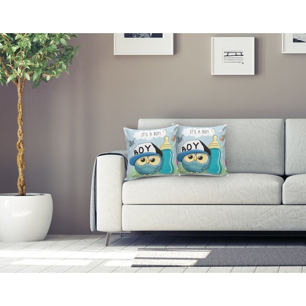 Bērnu spilvendrāna 43x43 cm Boy Owl – Mila Home-image-1