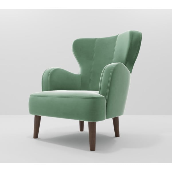 Zaļš samta atpūtas krēsls Lento – Ropez