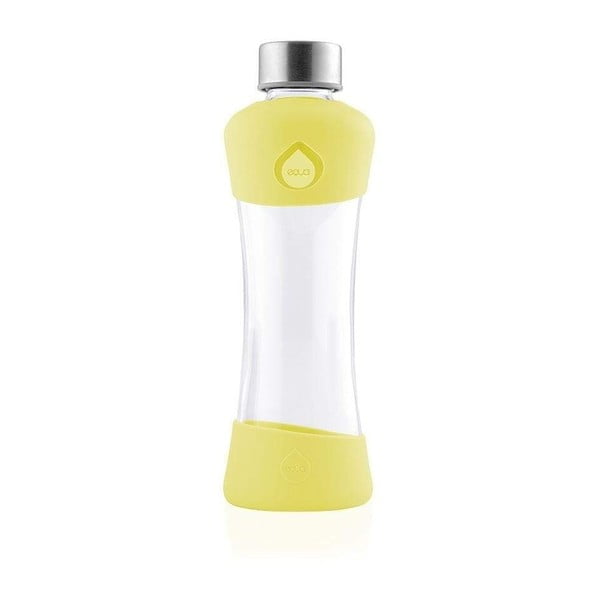 Dzeltena borsilikāta stikla ūdens pudele Equa Active Lemon, 550 ml