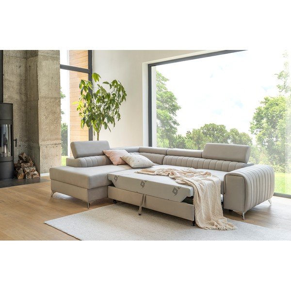 Tumši pelēks samta salokāms/ar uzglabāšanas vietu stūra dīvāns (ar kreiso stūri/L veida) Laurence – ELTAP-image-3