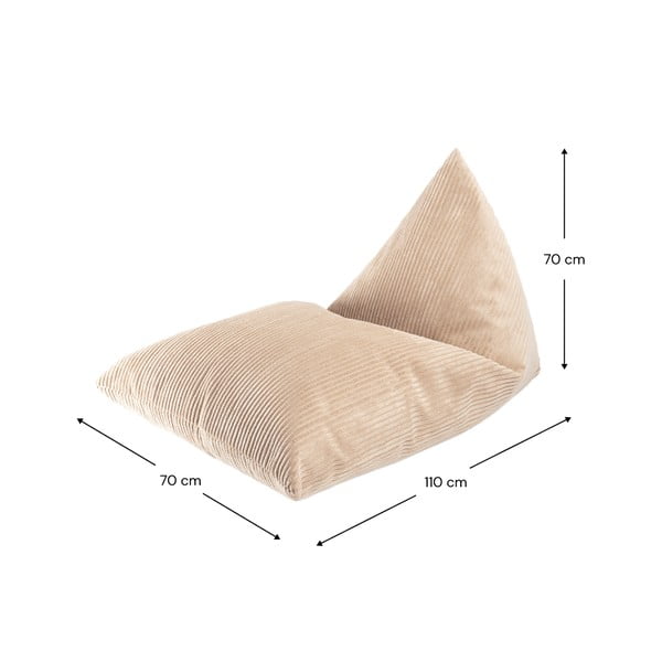 Gaiši brūns velveta bērnu sēžammaiss Big Lounger – Wigiwama-image-4