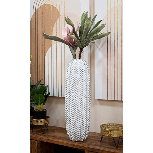 Balta polirezīna vāze (augstums 67 cm) Resina – Mauro Ferretti-image-1