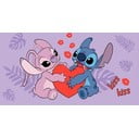 Violets kokvilnas bērnu dvielis 70x140 cm Lilo and Stitch "Kiss" – Jerry Fabrics