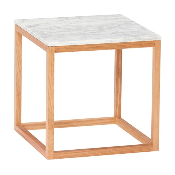 Ozolkoka sānu galdiņš ar balta marmora virsmu Hübsch Gedda