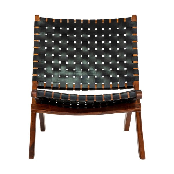 Melns ādas krēsls ar pinumu Perugia – House Nordic-image-2