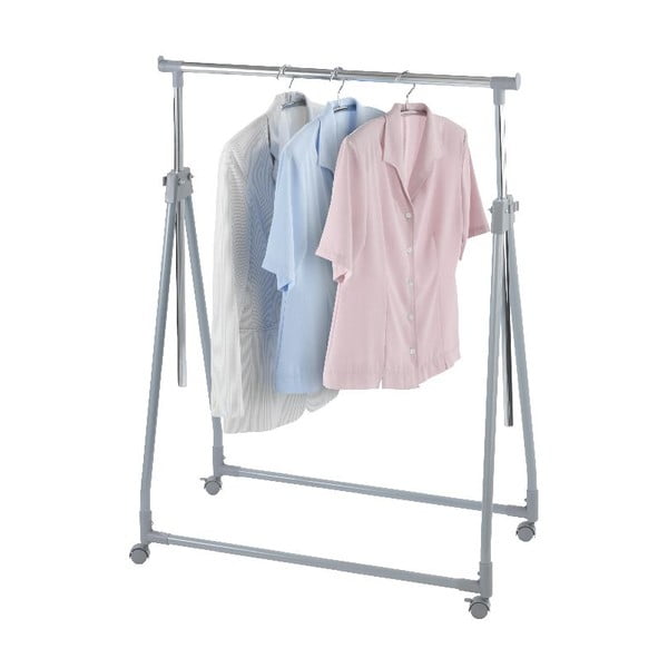 Pelēks metāla izvelkams un pārvietojams drēbju pakaramais statīvs Foldable – Wenko-image-4