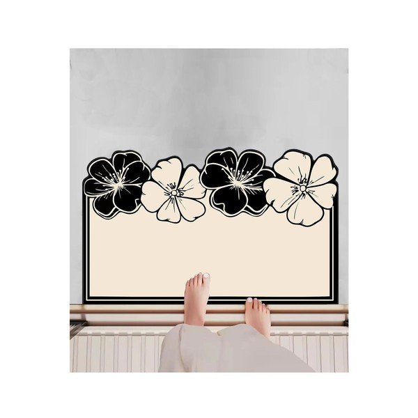 Melns/krēmkrāsas vannas istabas paklājiņš 60x100 cm Morpho – Foutastic-image-2