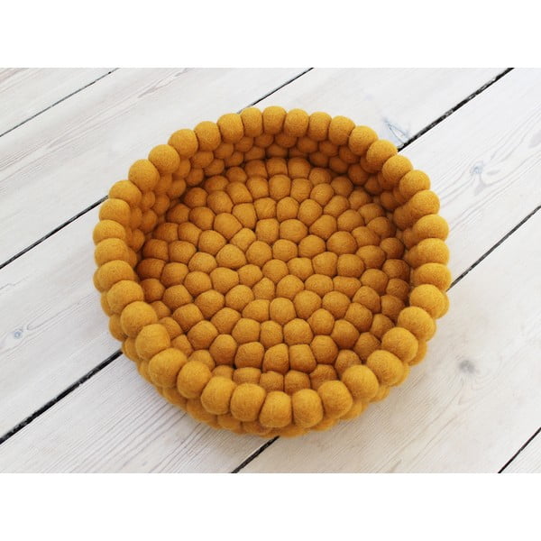 Sinepju dzeltens bumbiņu vilnas glabāšanas grozs Wooldot Ball Basket, ⌀ 28 cm