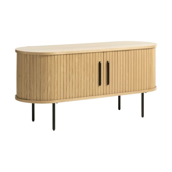Dabīga toņa TV galdiņš ar ozolkoka imitāciju 120x56 cm Nola – Unique Furniture-image-2