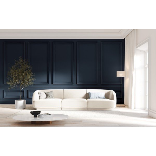 Smilškrāsas samta dīvāns 259 cm Miley – Micadoni Home-image-1