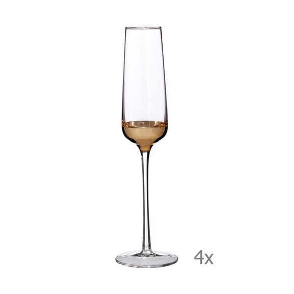 4 šampanieša glāžu komplekts ar zelta detaļām Premier Housewares Horizon