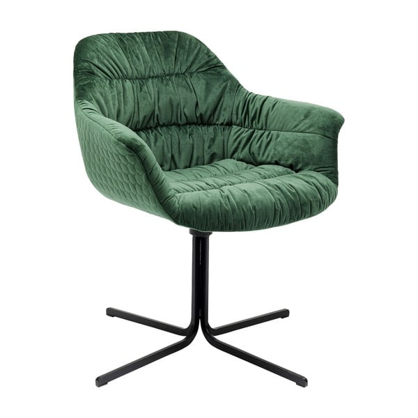 Zaļš krēsls ar samta polsterējumu Kare Design Swivel