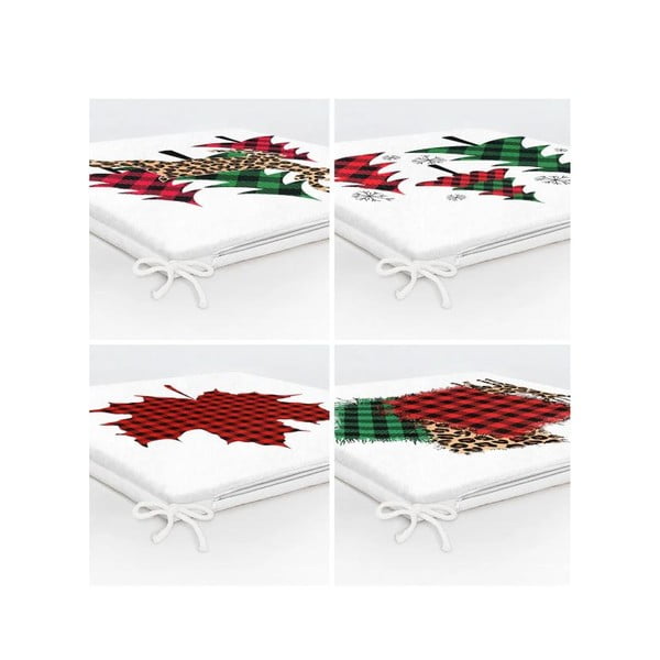 Sēdekļa spilveni ar Ziemassvētku motīvu (4 gab.) 40x40 cm Tartan – Mila Home-image-2
