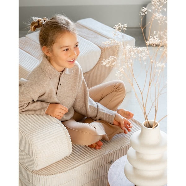 Krēmkrāsas velveta bērnu atpūtas krēsls Flip – Wigiwama-image-4