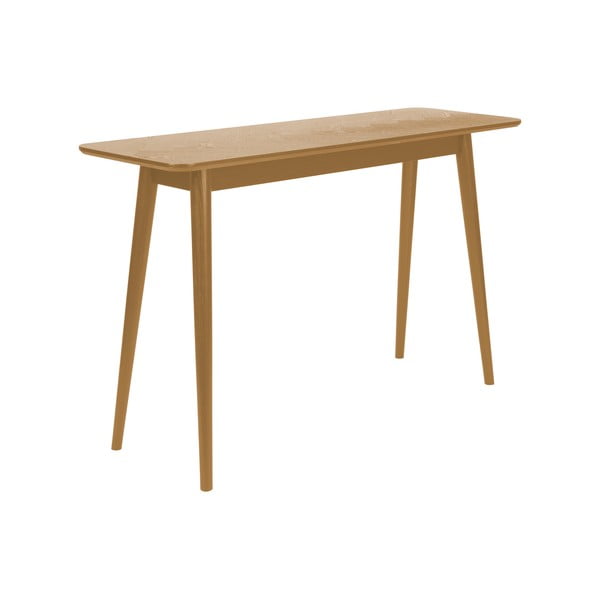 Dabīga toņa konsoles galds ar ozolkoka imitācijas galda virsmu 40x120 cm Fabio – White Label-image-2