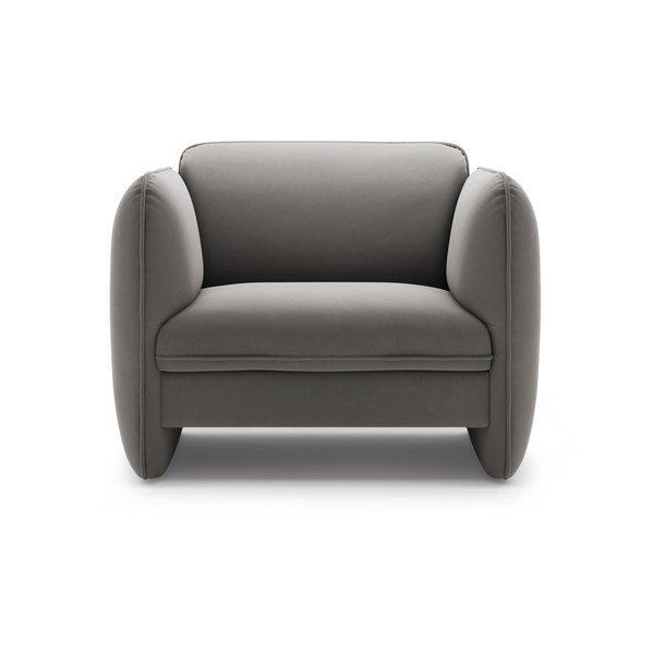 Tumši pelēks samta atpūtas krēsls Georgia – Micadoni -image-2