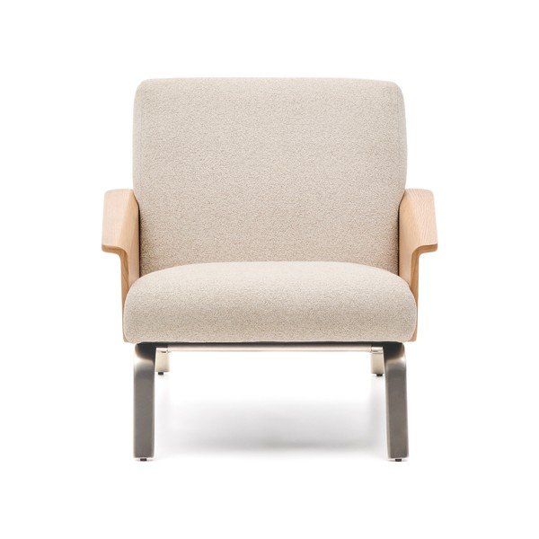 Bēšs atpūtas krēsls no šenila auduma Amsen – Kave Home-image-2