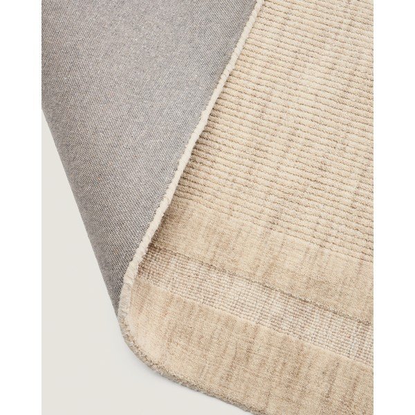 Krēmkrāsas ar rokām darināts vilnas paklājs 160x230 cm Dalena – Kave Home-image-4